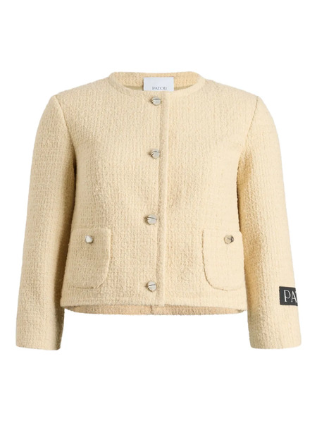  Patou Collarless Tweed Jacket - Neutrals 
