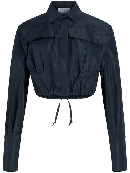  Patou Cropped Faille Safari Shirt - Blue 