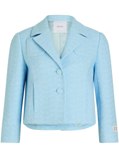  Patou Cropped Tweed Jacket - Blue 