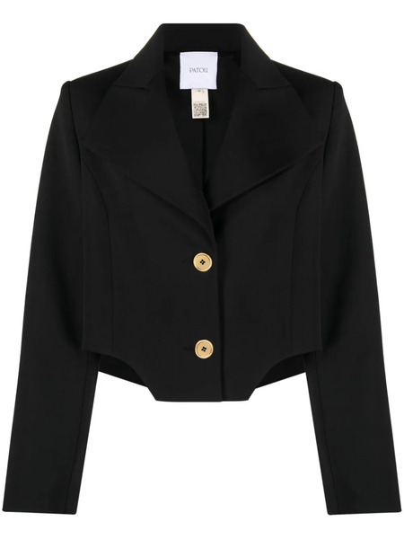  Patou Cropped Virgin Wool-blend Blazer - Black 