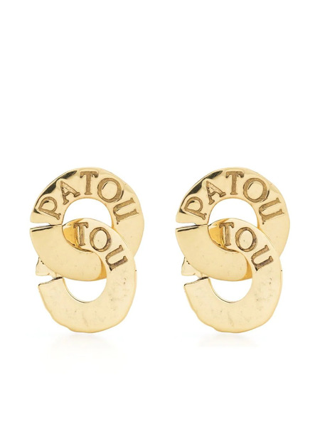  Patou Double Coin Pendant Earrings - Gold 
