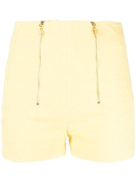  Patou Double Zip Fastening Tailored Shorts - Yellow 