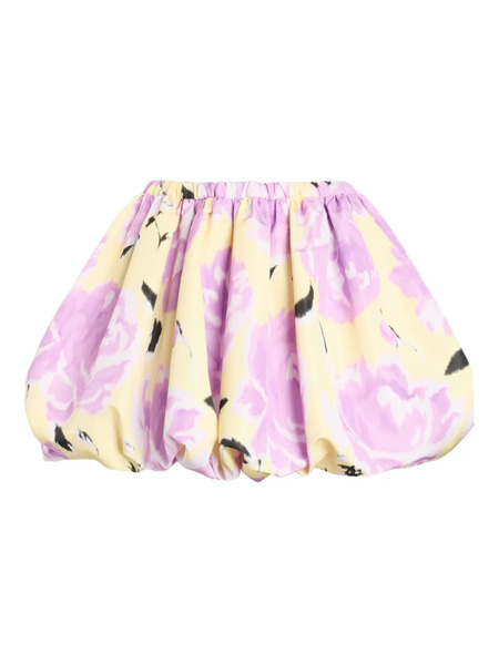  Patou Elasticated-waist Floral-print Mini Skirt - Yellow 