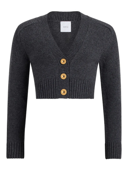  Patou Elbow-patch Button Cardigan - Grey 