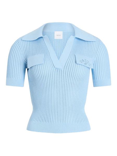  Patou Embroidered-logo Top - Blue 