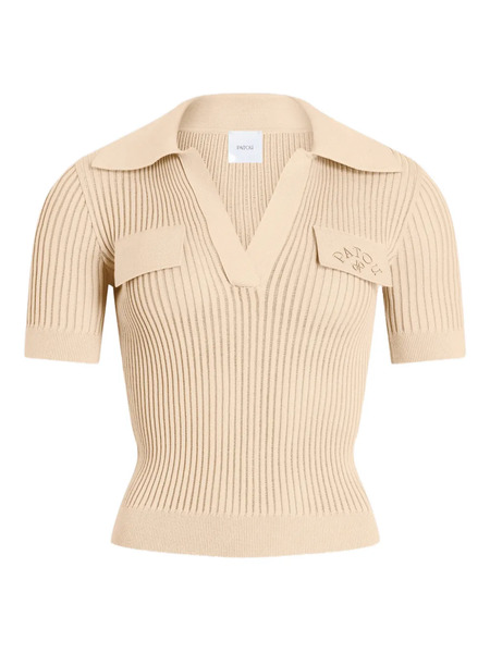  Patou Embroidered-logo Top - Neutrals 