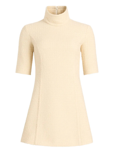  Patou High-neck Tweed Mini Dress - Neutrals 