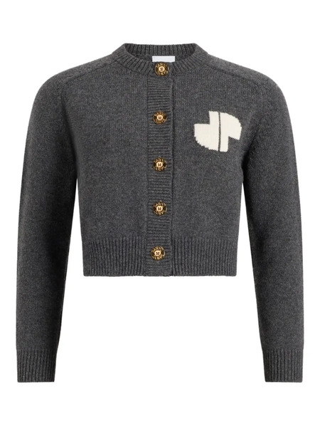  Patou Intarsia-embellished Cardigan - Grey 