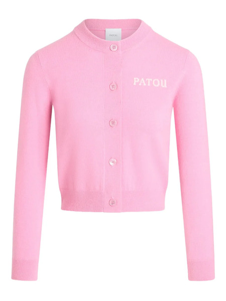  Patou Intarsia-logo Cardigan - Pink 