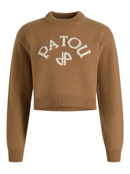  Patou Intarsia-logo Jumper - Brown 