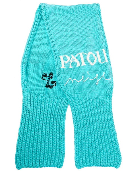  Patou Intarsia Logo-knit Scarf - Blue 