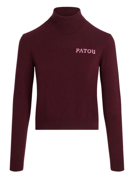 Patou Intarsia Turtleneck Jumper - Red 