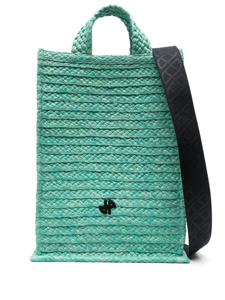  Patou Jp-patch Raffia Tote Bag - Green 