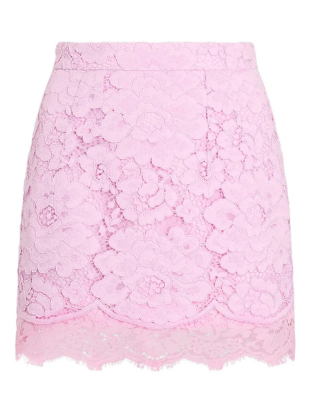  Patou Lace Mini Fitted Skirt - Pink 