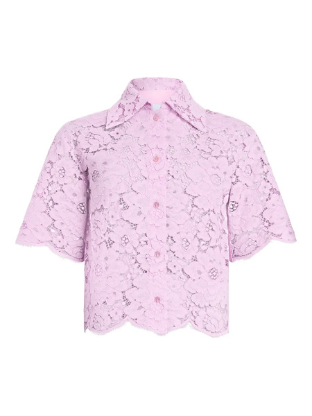  Patou Lace Short-sleeves Shirt - Pink 