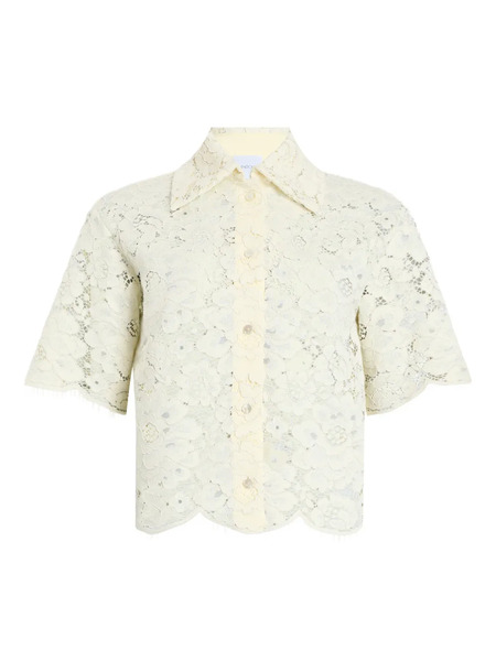  Patou Lace Short-sleeves Shirt - Yellow 