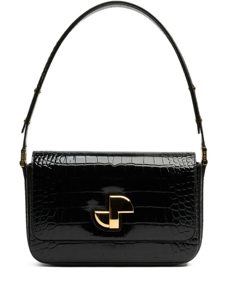  Patou Le Lock Crocodile-pattern Shoulder Bag - Black 