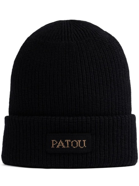  Patou Logo-embroidered Beanie - Black 