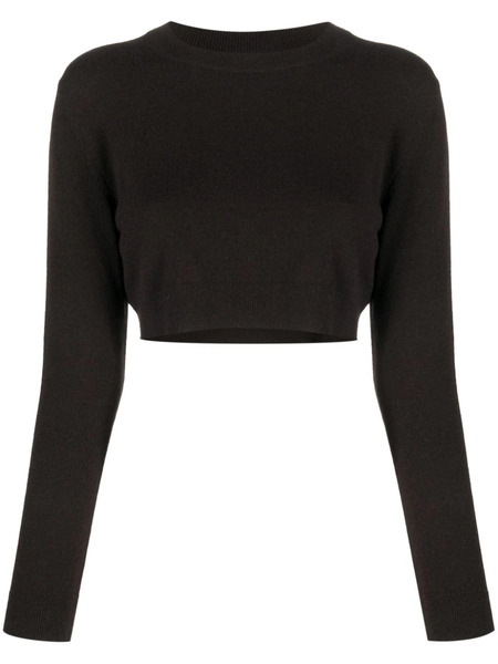  Patou Logo-embroidered Cropped Jumper - Brown 
