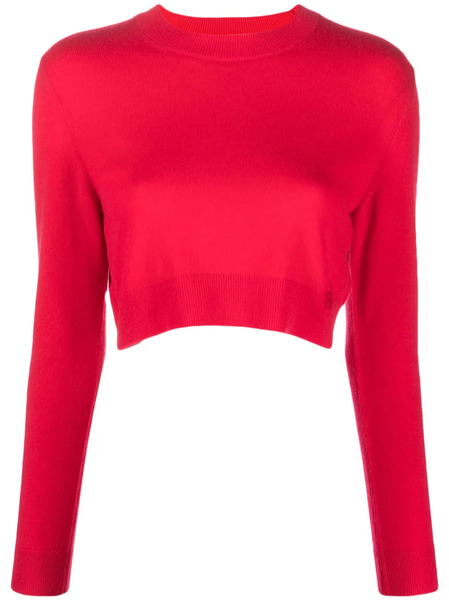  Patou Logo-embroidered Cropped Jumper - Pink 