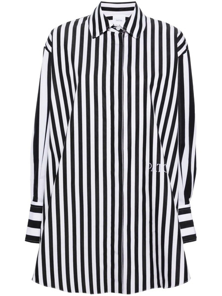  Patou Logo-embroidered Striped Shirt - Black 