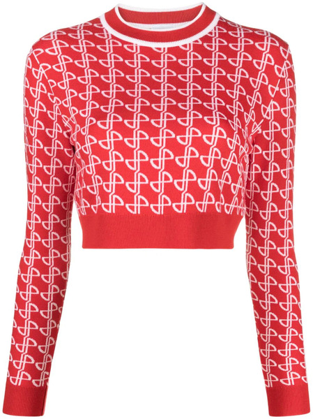  Patou Logo-jacquard Merino Wool Jumper - Red 