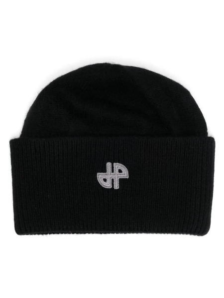  Patou Logo-patch Merino-cashmere Beanie - Black 
