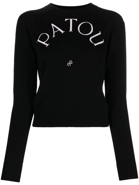  Patou Logo-print Wool-blend Jumper - Black 