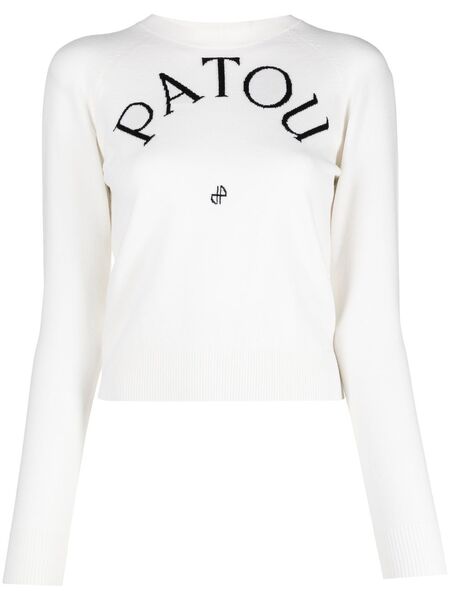  Patou Logo-print Wool-blend Jumper - White 