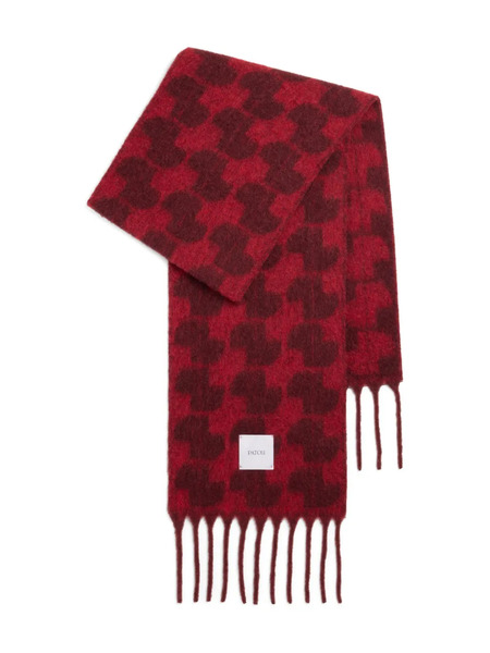 Patou Monogram Fringed Scarf - Red 