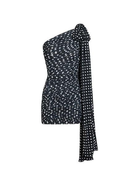  Patou One-shoulder Draped Mini Dress - Black 