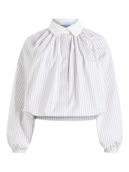  Patou Pinstripe-pattern Cotton Blouse - White 