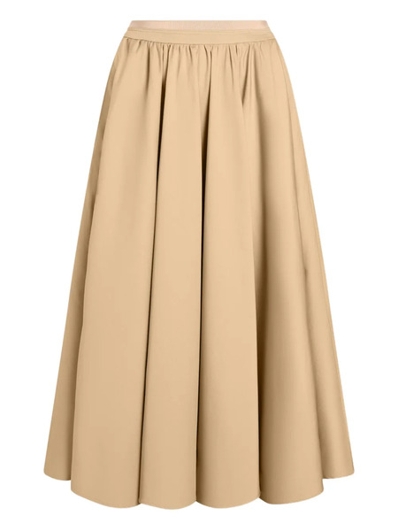  Patou Pleated Maxi A-line Skirt - Neutrals 
