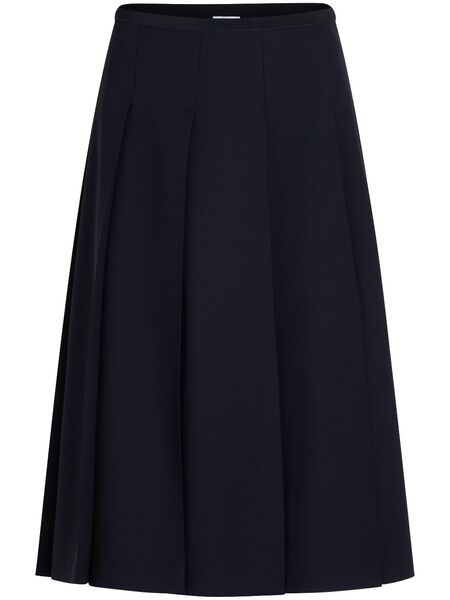  Patou Pleated Twill Midi Skirt - Blue 