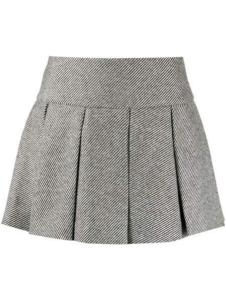  Patou Pleated Virgin-wool Miniskirt - Black 