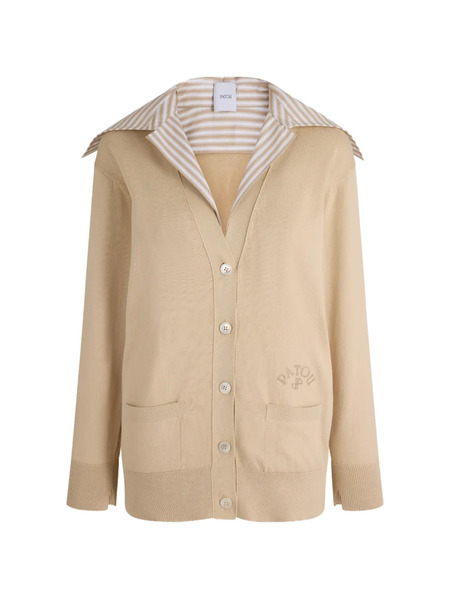  Patou Poplin-collar Cardigan - Neutrals 