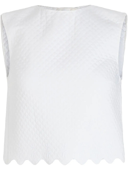  Patou Quilted Crop Top - White 