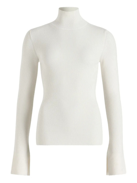  Patou Ribbed High-neck Sweater - White 