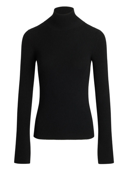  Patou Ribbed Mock-neck Sweater - Black 