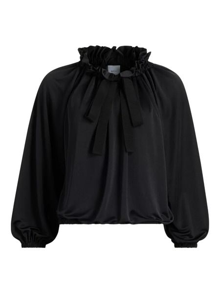  Patou Ruffled Drawstring Top - Black 