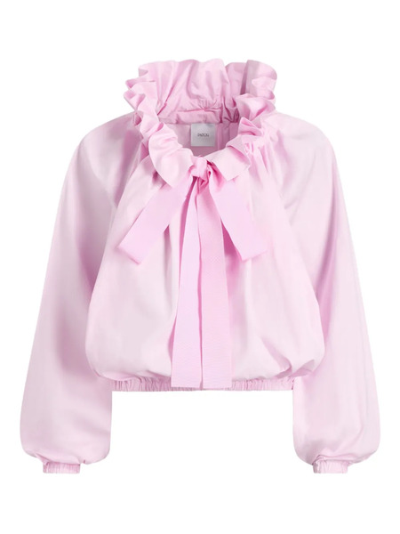  Patou Ruffled-neck Balloon-sleeve Blouse - Pink 
