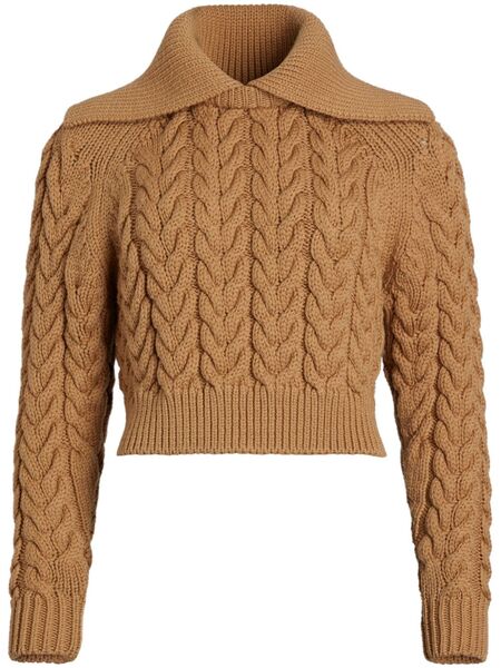  Patou Sailor Cable-knit Sweater - Brown 