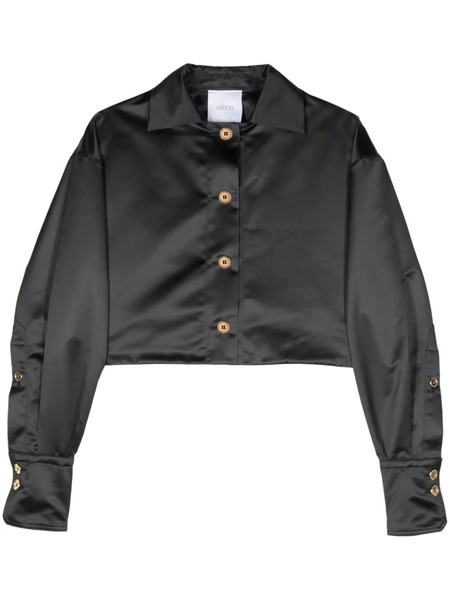  Patou Satin Cropped Jacket - Black 