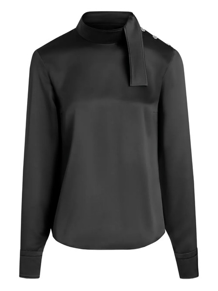  Patou Scarf-collar Button-detail Blouse - Black 