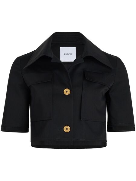  Patou Short-sleeved Cropped Jacket - Black 