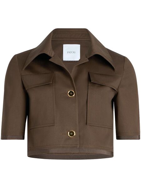  Patou Short-sleeved Cropped Jacket - Brown 