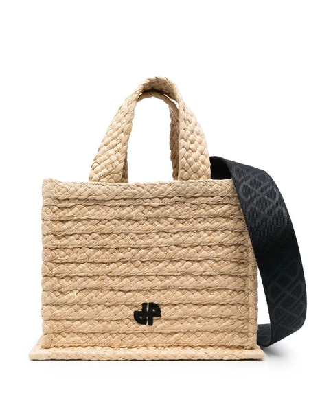  Patou Small Jp Raffia Tote Bag - Neutrals 