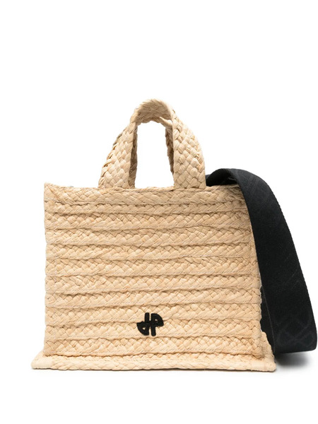  Patou Small Jp Raffia Tote Bag - Neutrals 