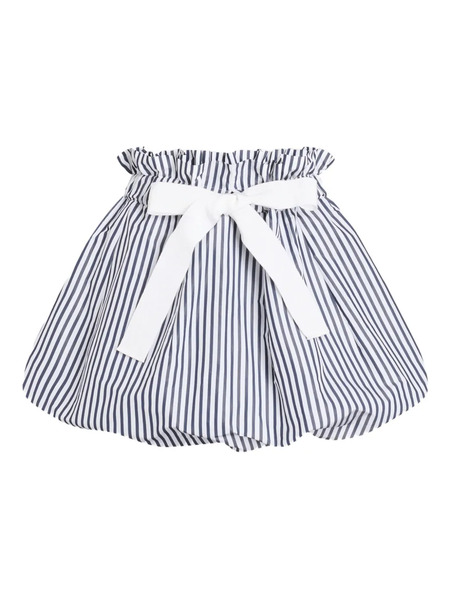  Patou Striped Bow Mini A-line Skirt - Blue 