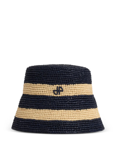  Patou Striped Logo-embroidered Bucket Hat - Blue 